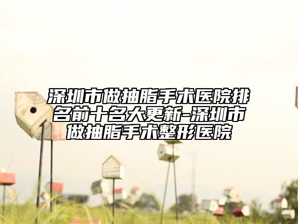 深圳市做抽脂手術(shù)醫(yī)院排名前十名大更新-深圳市做抽脂手術(shù)整形醫(yī)院