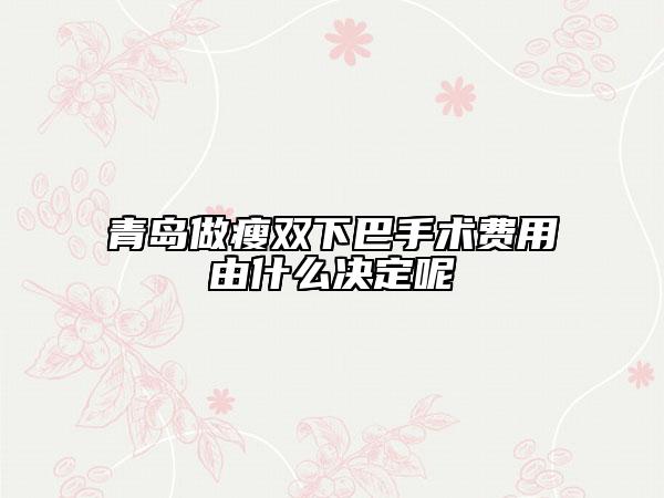 青島做瘦雙下巴手術(shù)費(fèi)用由什么決定呢