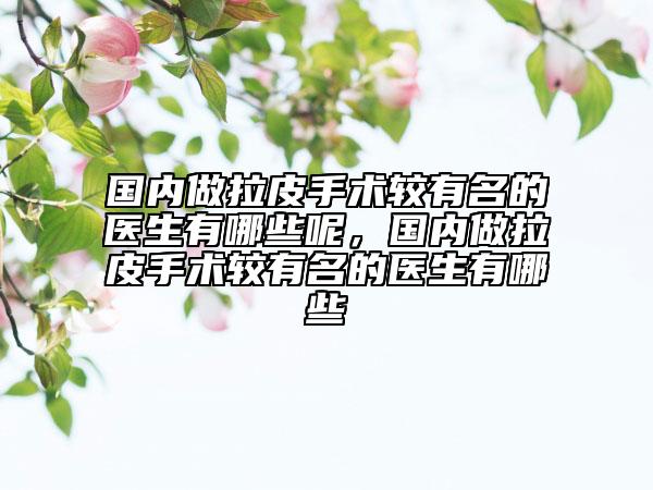 國(guó)內(nèi)做拉皮手術(shù)較有名的醫(yī)生有哪些呢，國(guó)內(nèi)做拉皮手術(shù)較有名的醫(yī)生有哪些