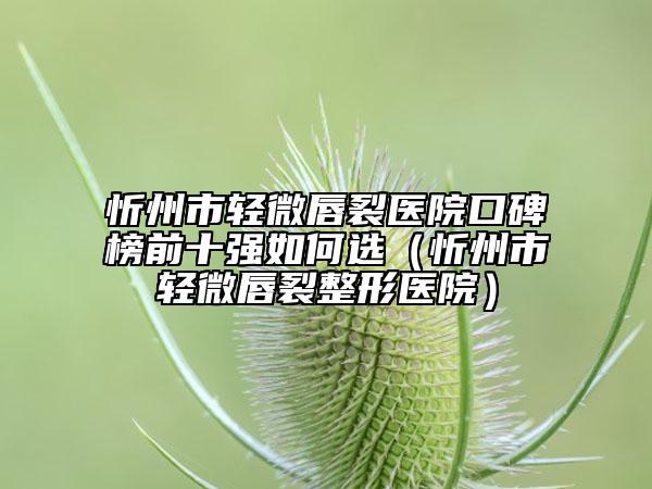 忻州市輕微唇裂醫(yī)院口碑榜前十強(qiáng)如何選（忻州市輕微唇裂整形醫(yī)院）
