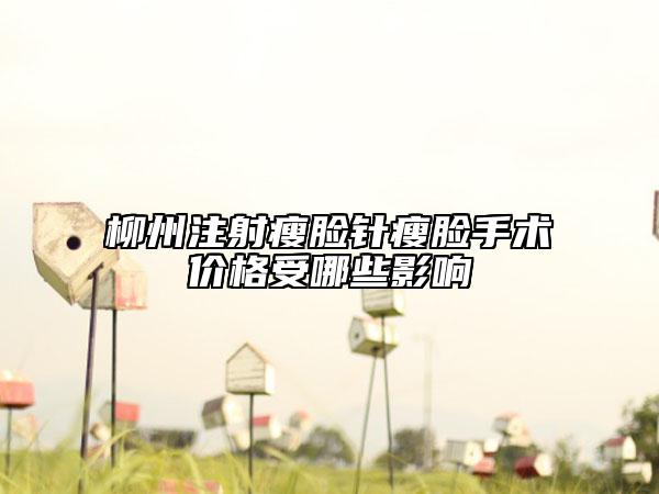 柳州注射瘦臉針瘦臉手術(shù)價格受哪些影響