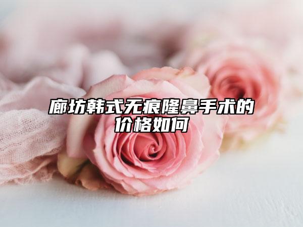 廊坊韓式無痕隆鼻手術的價格如何