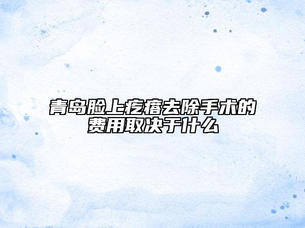 青島臉上疙瘩去除手術(shù)的費(fèi)用取決于什么