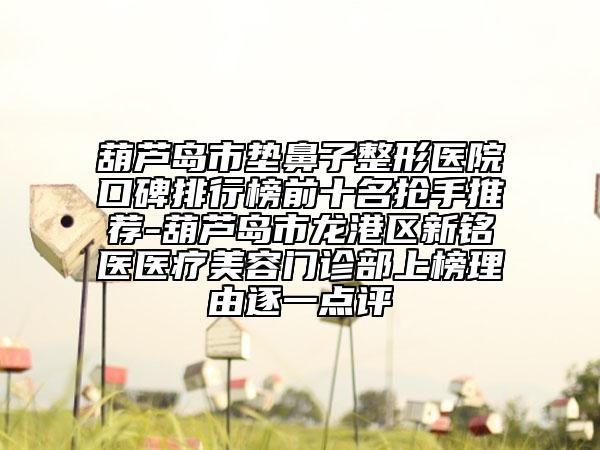 葫蘆島市墊鼻子整形醫(yī)院口碑排行榜前十名搶手推薦-葫蘆島市龍港區(qū)新銘醫(yī)醫(yī)療美容門診部上榜理由逐一點(diǎn)評(píng)