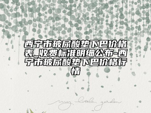西寧市玻尿酸墊下巴價格表_收費標準明細公布-西寧市玻尿酸墊下巴價格行情