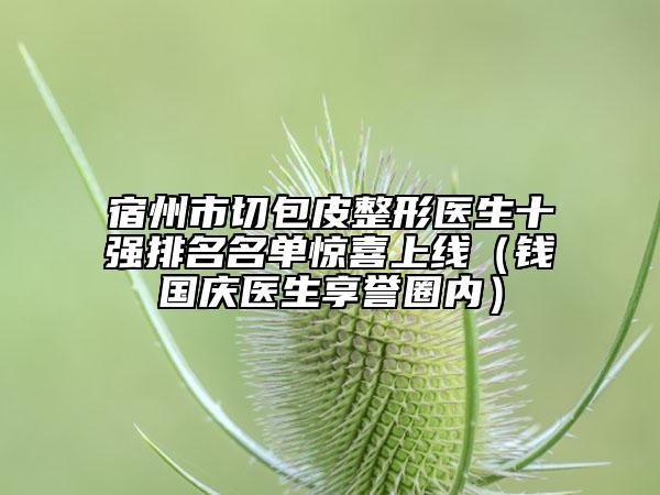 宿州市切包皮整形醫(yī)生十強(qiáng)排名名單驚喜上線（錢國(guó)慶醫(yī)生享譽(yù)圈內(nèi)）