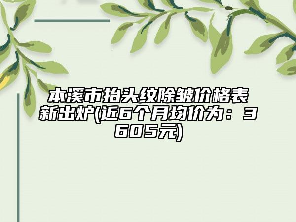 本溪市抬頭紋除皺價(jià)格表新出爐(近6個(gè)月均價(jià)為：3605元)