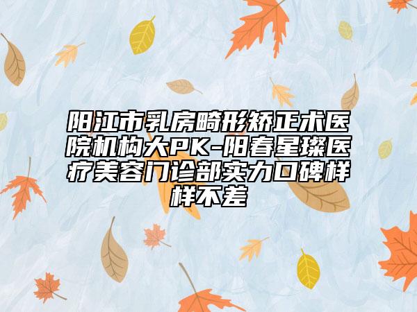 陽(yáng)江市乳房畸形矯正術(shù)醫(yī)院機(jī)構(gòu)大PK-陽(yáng)春星璨醫(yī)療美容門診部實(shí)力口碑樣樣不差