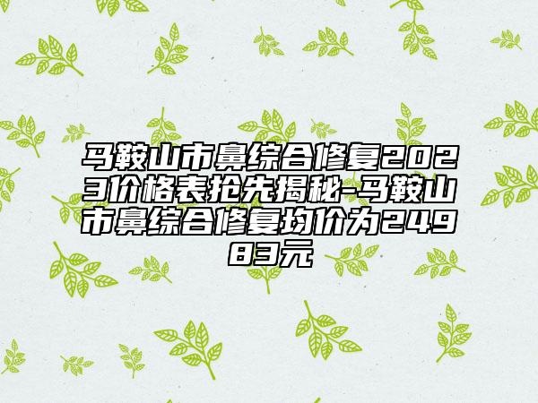 馬鞍山市鼻綜合修復(fù)2023價(jià)格表搶先揭秘-馬鞍山市鼻綜合修復(fù)均價(jià)為24983元
