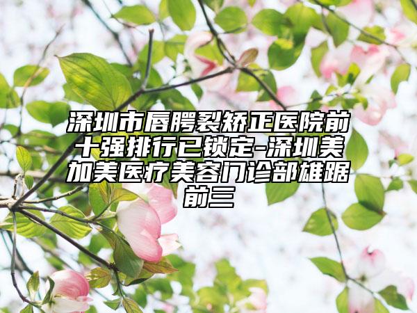 深圳市唇腭裂矯正醫(yī)院前十強(qiáng)排行已鎖定-深圳美加美醫(yī)療美容門診部雄踞前三