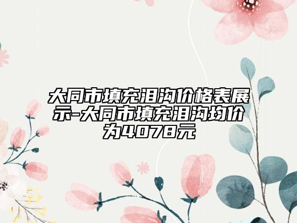 大同市填充淚溝價(jià)格表展示-大同市填充淚溝均價(jià)為4078元