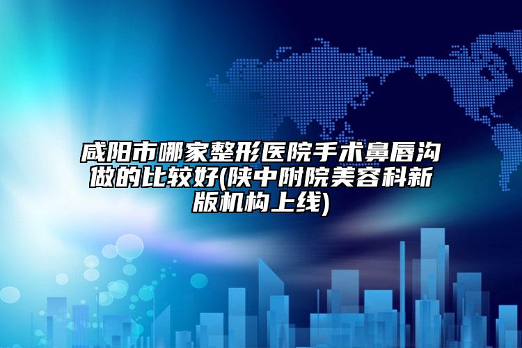 咸陽市哪家整形醫(yī)院手術鼻唇溝做的比較好(陜中附院美容科新版機構上線)