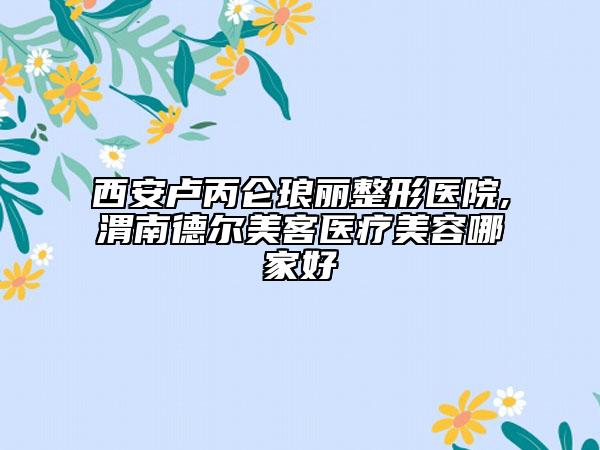 西安盧丙侖瑯麗整形醫(yī)院,渭南德?tīng)柮揽歪t(yī)療美容哪家好