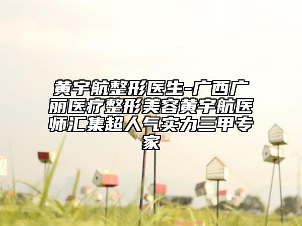 黃宇航整形醫(yī)生-廣西廣麗醫(yī)療整形美容黃宇航醫(yī)師匯集超人氣實(shí)力三甲專家