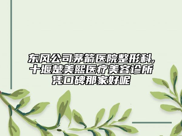 東風公司茅箭醫(yī)院整形科,十堰楚美熙醫(yī)療美容診所憑口碑那家好呢