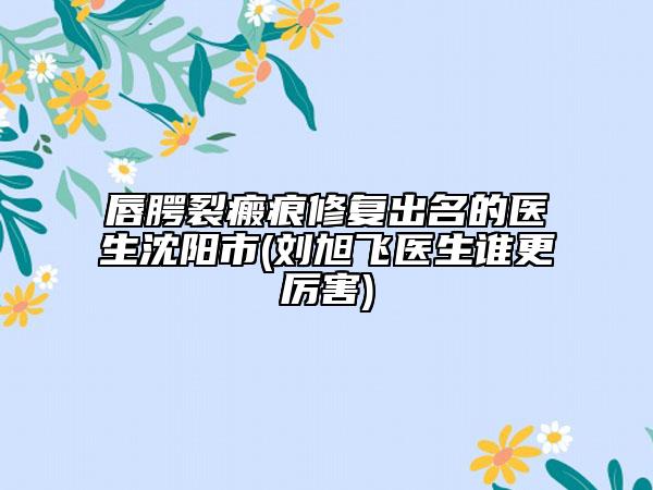 唇腭裂瘢痕修復(fù)出名的醫(yī)生沈陽市(劉旭飛醫(yī)生誰更厲害)