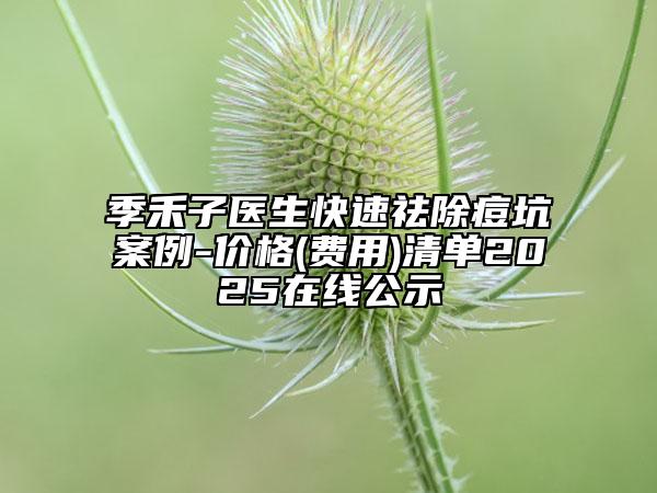 季禾子醫(yī)生快速祛除痘坑案例-價(jià)格(費(fèi)用)清單2025在線公示