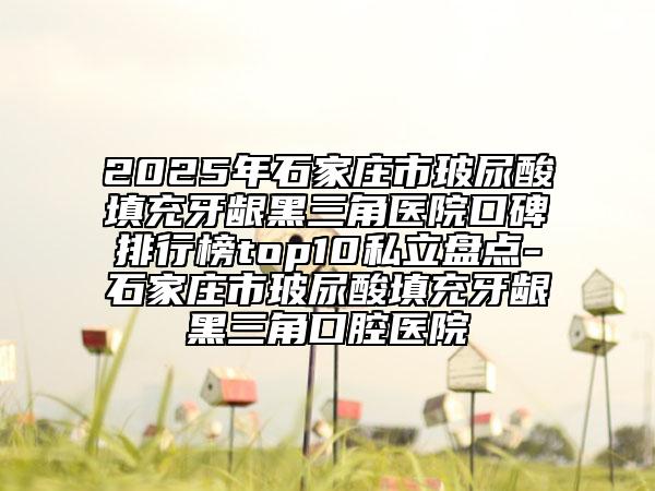 2025年石家莊市玻尿酸填充牙齦黑三角醫(yī)院口碑排行榜top10私立盤點(diǎn)-石家莊市玻尿酸填充牙齦黑三角口腔醫(yī)院