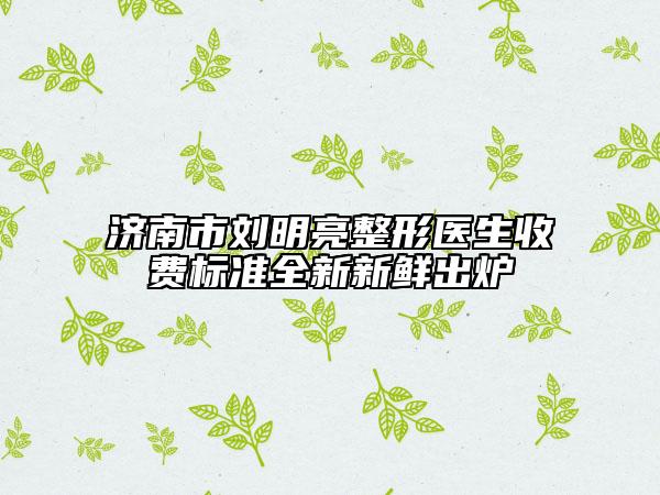 濟南市劉明亮整形醫(yī)生收費標(biāo)準(zhǔn)全新新鮮出爐