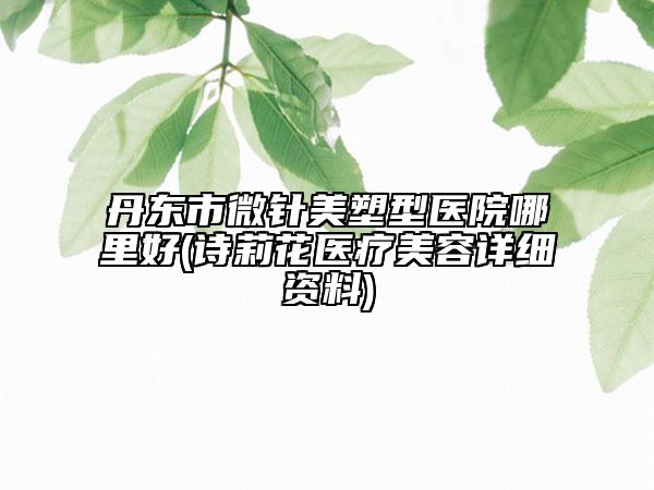 丹東市微針美塑型醫(yī)院哪里好(詩(shī)莉花醫(yī)療美容詳細(xì)資料)