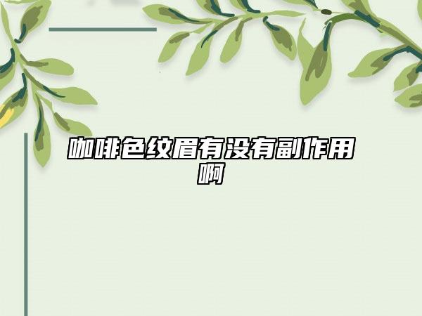 咖啡色紋眉有沒(méi)有副作用啊