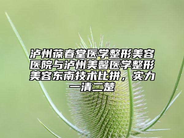 瀘州葆春堂醫(yī)學(xué)整形美容醫(yī)院與瀘州美馨醫(yī)學(xué)整形美容東南技術(shù)比拼，實(shí)力一清二楚