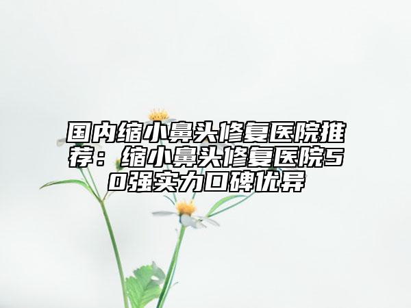 國內(nèi)縮小鼻頭修復(fù)醫(yī)院推薦：縮小鼻頭修復(fù)醫(yī)院50強(qiáng)實力口碑優(yōu)異