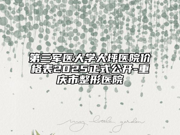 第三軍醫(yī)大學大坪醫(yī)院價格表2025正式公開-重慶市整形醫(yī)院