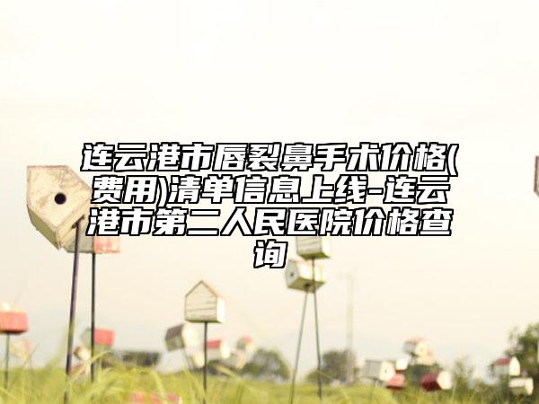 連云港市唇裂鼻手術(shù)價格(費(fèi)用)清單信息上線-連云港市第二人民醫(yī)院價格查詢