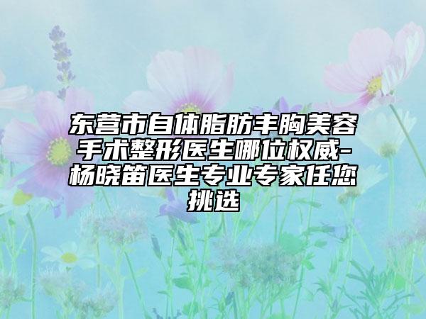 東營市自體脂肪豐胸美容手術整形醫(yī)生哪位權威-楊曉笛醫(yī)生專業(yè)專家任您挑選