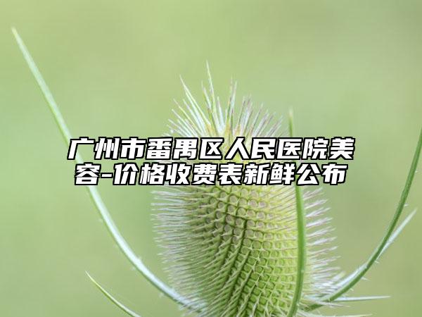 廣州市番禺區(qū)人民醫(yī)院美容-價(jià)格收費(fèi)表新鮮公布