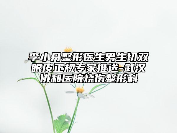 李小丹整形醫(yī)生男生切雙眼皮正規(guī)專家推送-武漢協和醫(yī)院燒傷整形科