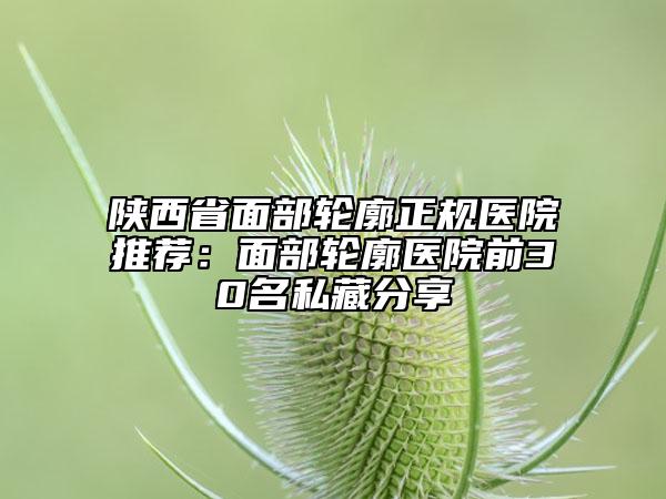 陜西省面部輪廓正規(guī)醫(yī)院推薦：面部輪廓醫(yī)院前30名私藏分享