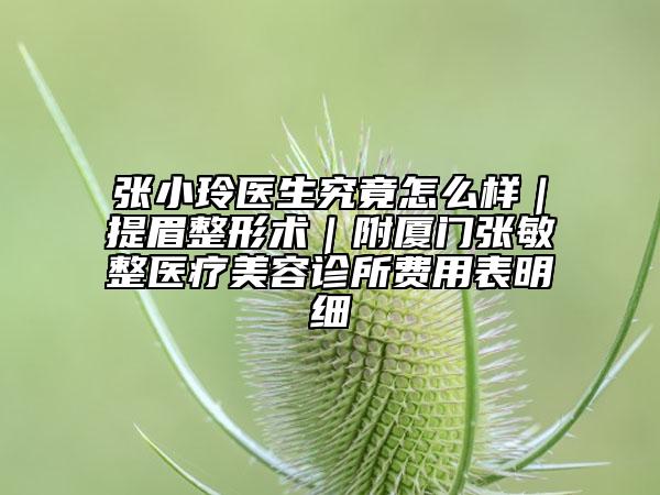 張小玲醫(yī)生究竟怎么樣｜提眉整形術(shù)｜附廈門張敏整醫(yī)療美容診所費用表明細