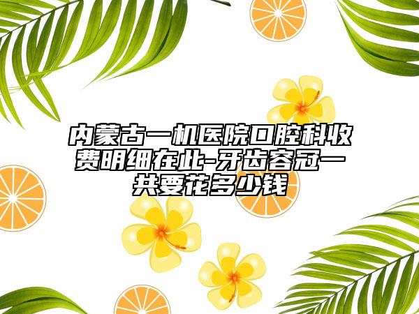 內蒙古一機醫(yī)院口腔科收費明細在此-牙齒容冠一共要花多少錢