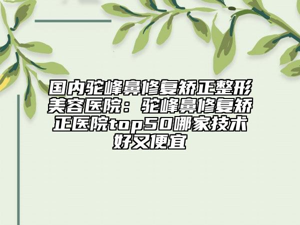 國內(nèi)駝峰鼻修復(fù)矯正整形美容醫(yī)院：駝峰鼻修復(fù)矯正醫(yī)院top50哪家技術(shù)好又便宜