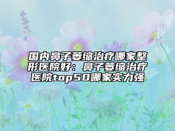 國內(nèi)鼻子萎縮治療哪家整形醫(yī)院好：鼻子萎縮治療醫(yī)院top50哪家實力強