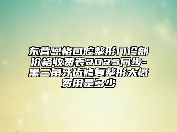 東營恩格口腔整形門診部價格收費表2025同步-黑三角牙齒修復(fù)整形大概費用是多少