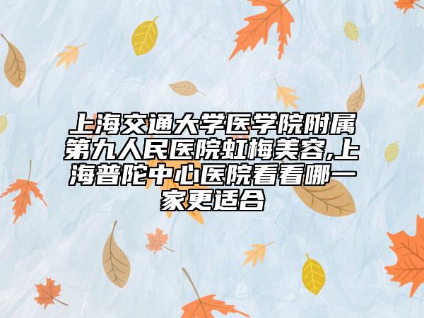 上海交通大學醫(yī)學院附屬第九人民醫(yī)院虹梅美容,上海普陀中心醫(yī)院看看哪一家更適合