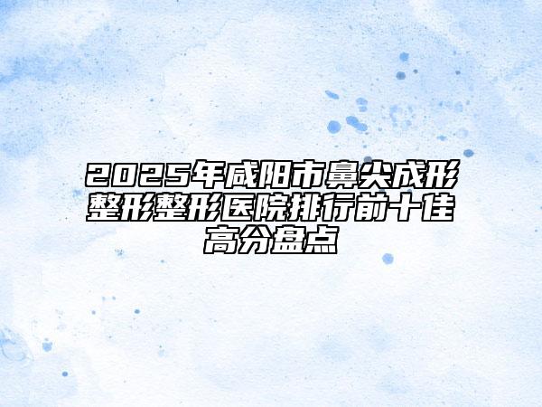 2025年咸陽市鼻尖成形整形整形醫(yī)院排行前十佳高分盤點(diǎn)