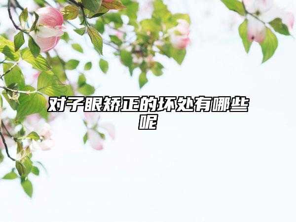 對(duì)子眼矯正的壞處有哪些呢