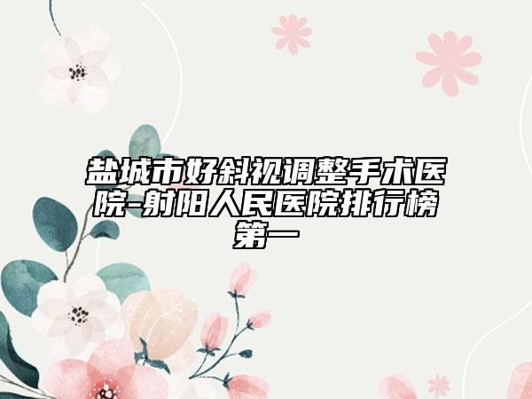 鹽城市好斜視調(diào)整手術醫(yī)院-射陽人民醫(yī)院排行榜第一