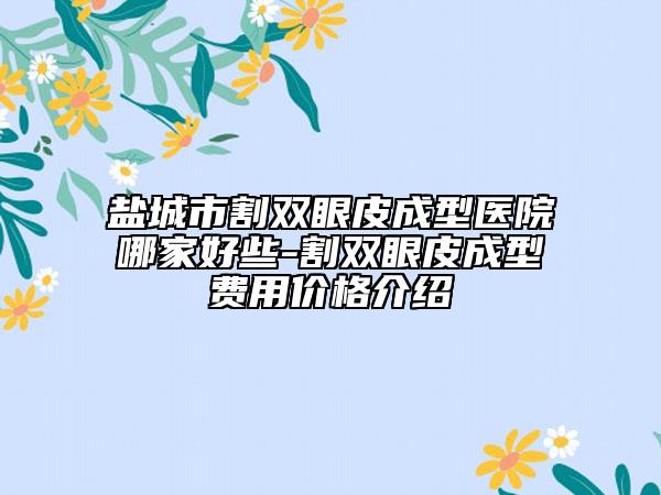 鹽城市割雙眼皮成型醫(yī)院哪家好些-割雙眼皮成型費(fèi)用價(jià)格介紹