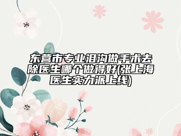 東營市專業(yè)淚溝做手術去除醫(yī)生哪個做得好(張上海醫(yī)生實力派上線)