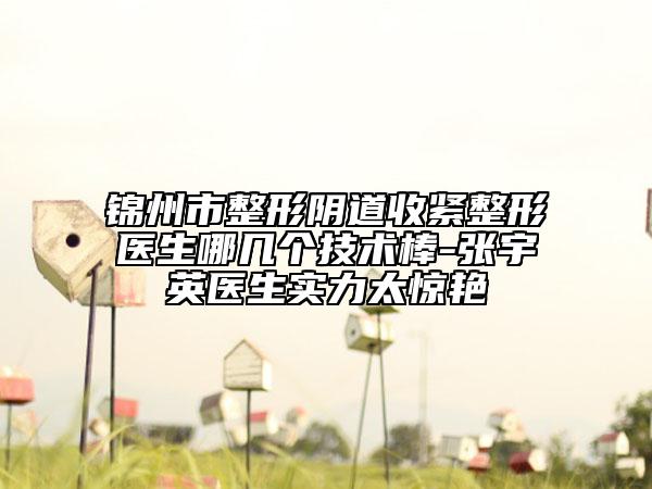 錦州市整形陰道收緊整形醫(yī)生哪幾個(gè)技術(shù)棒-張宇英醫(yī)生實(shí)力太驚艷