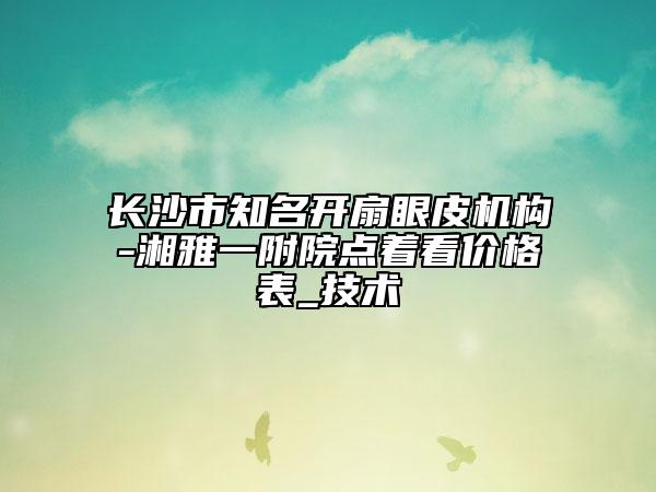 長(zhǎng)沙市知名開(kāi)扇眼皮機(jī)構(gòu)-湘雅一附院點(diǎn)著看價(jià)格表_技術(shù)
