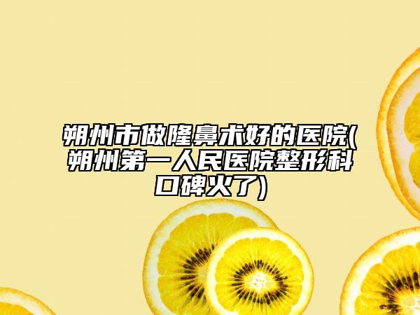 朔州市做隆鼻術好的醫(yī)院(朔州第一人民醫(yī)院整形科口碑火了)