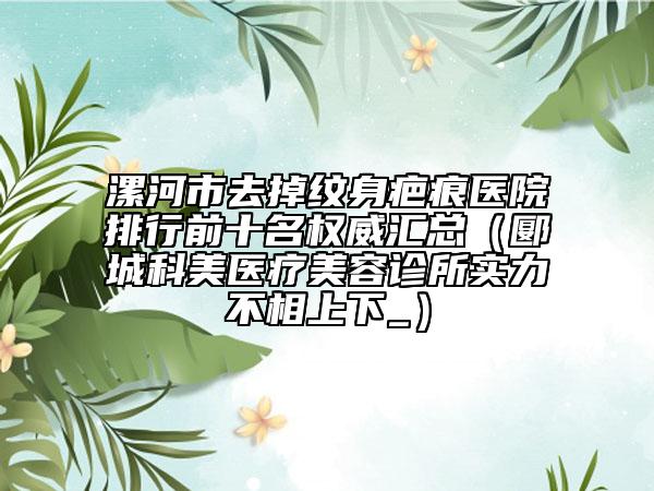 漯河市去掉紋身疤痕醫(yī)院排行前十名權(quán)威匯總（郾城科美醫(yī)療美容診所實力不相上下_）