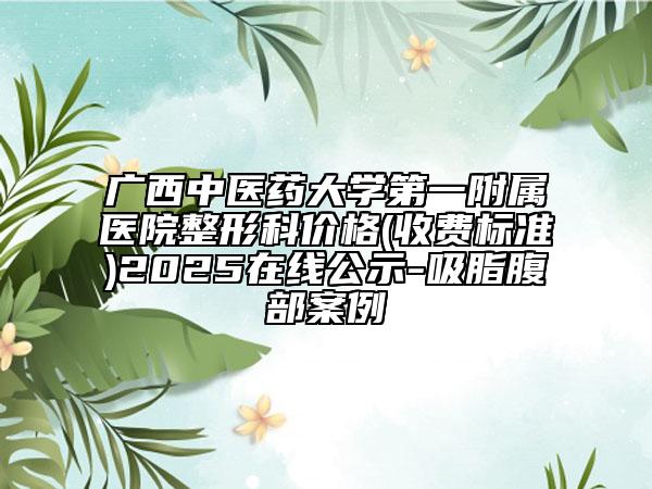 廣西中醫(yī)藥大學(xué)第一附屬醫(yī)院整形科價(jià)格(收費(fèi)標(biāo)準(zhǔn))2025在線公示-吸脂腹部案例