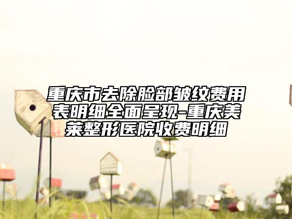 重慶市去除臉部皺紋費(fèi)用表明細(xì)全面呈現(xiàn)-重慶美萊整形醫(yī)院收費(fèi)明細(xì)